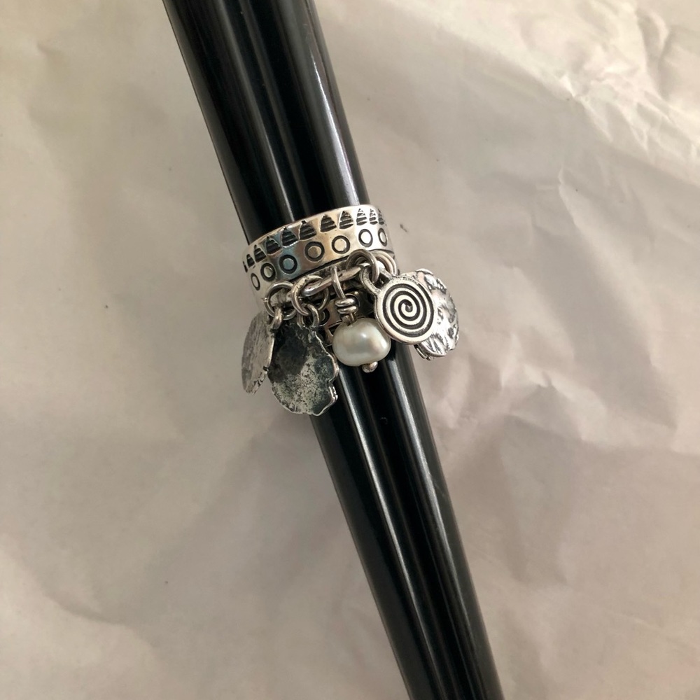 Silpada Sterling Silver Coin Pearl ChaCha Ring R1902 - Picture 6 of 7